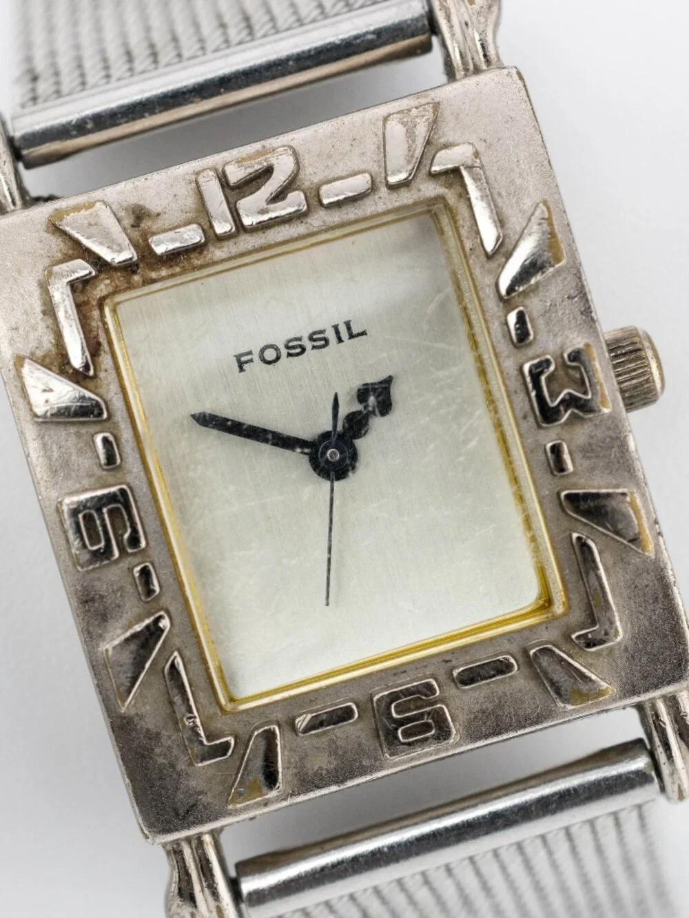 FOSSIL EC-8799 Vintage Mesh Band MOP Quartz Analog Women's Watch New Battery